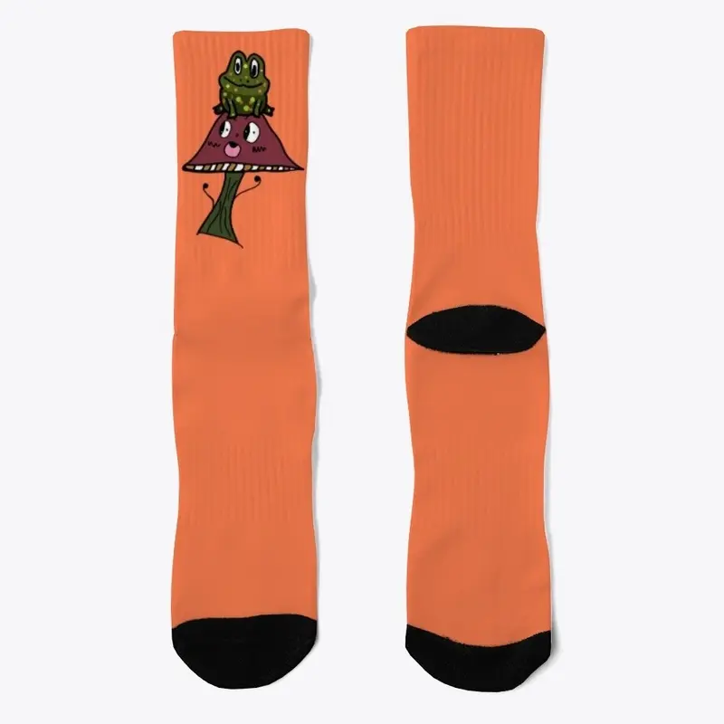 'mushroom frog' socks